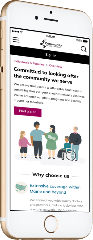 CHO mockup on mobile device