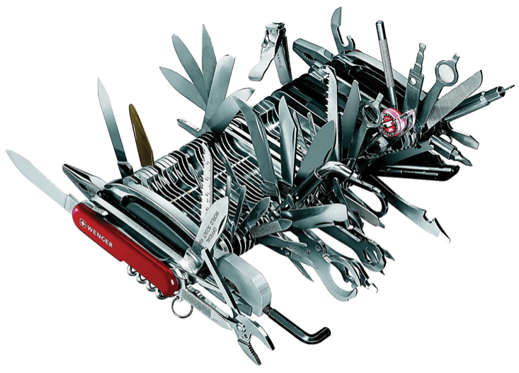 Swiss army knife with hundreds of tools