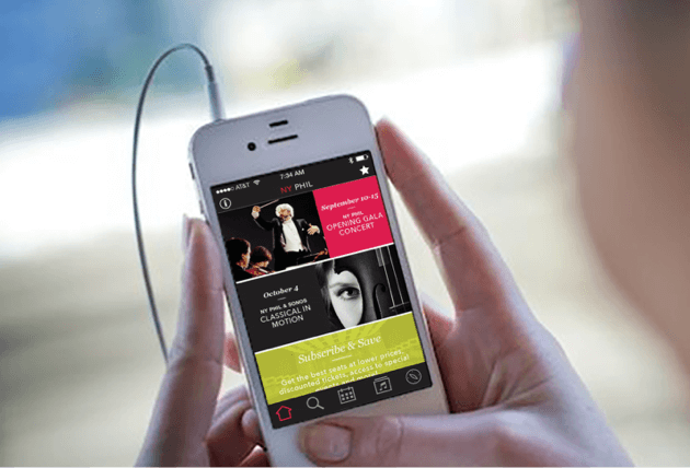 NY Phil mobile app: home screen