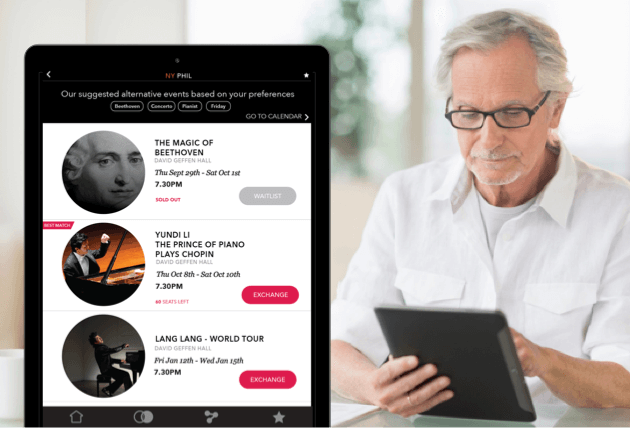 NY Phil mobile app: events calendar