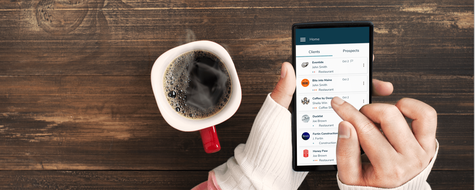 Shoutbrands: Home screen on mobile device